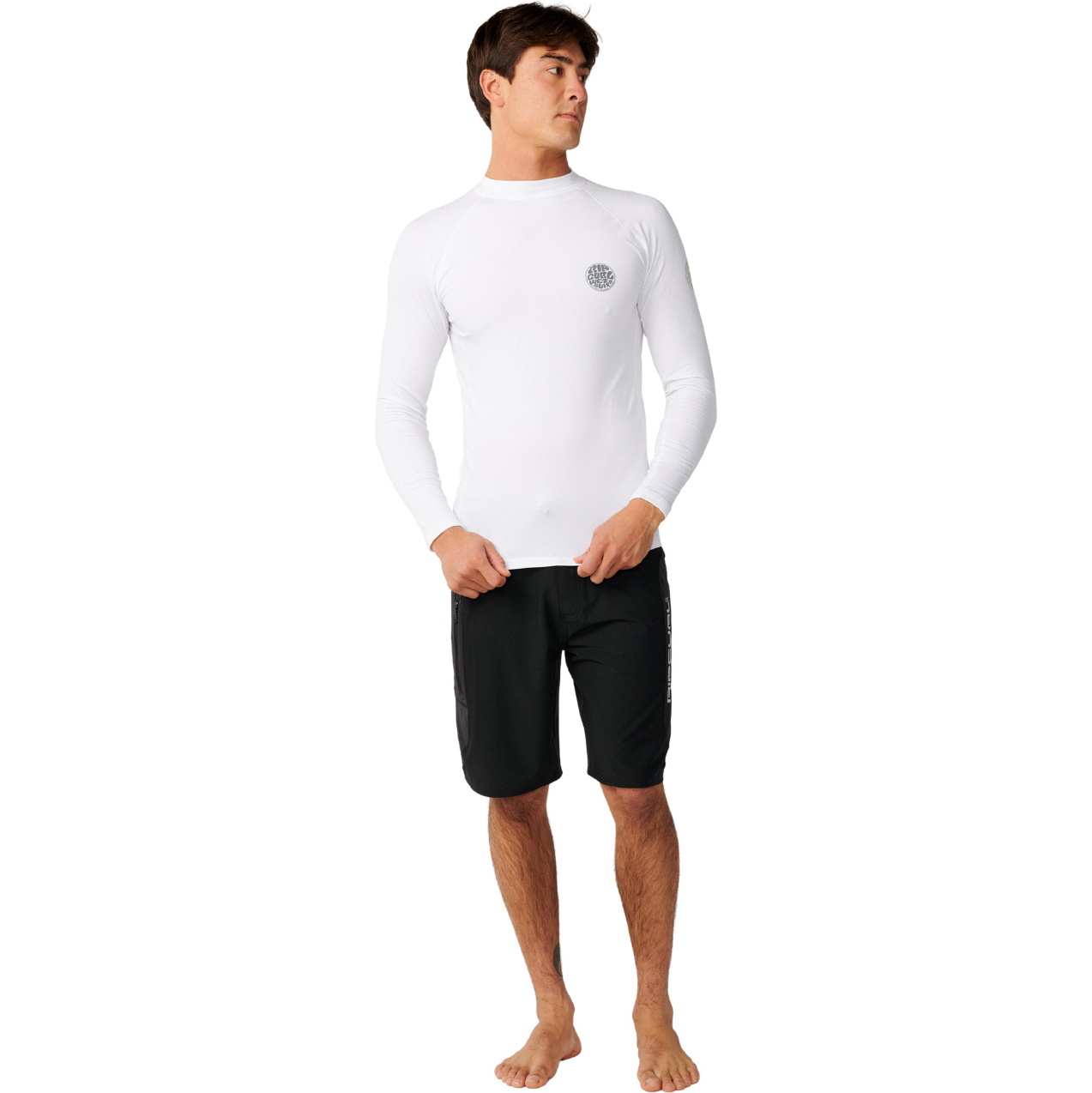 2026 Rip Curl Mens Icons UPF Brushed Long Sleeve Rash Vest 196MRV - White